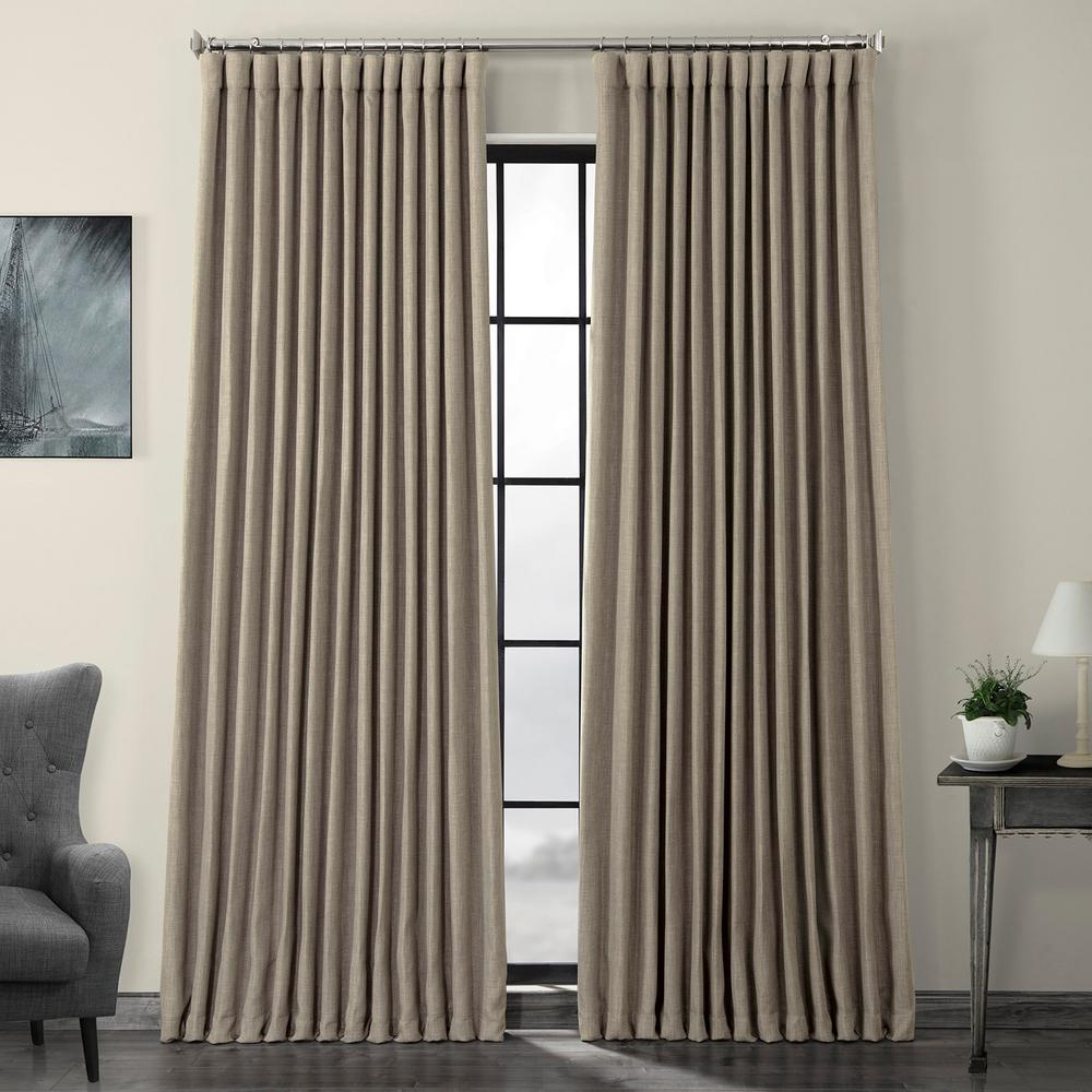 Exclusive Fabrics Furnishings Mink Gray Faux Linen Extra Wide   Mink Exclusive Fabrics Furnishings Blackout Curtains Bocln18511 96dw 64 1000 