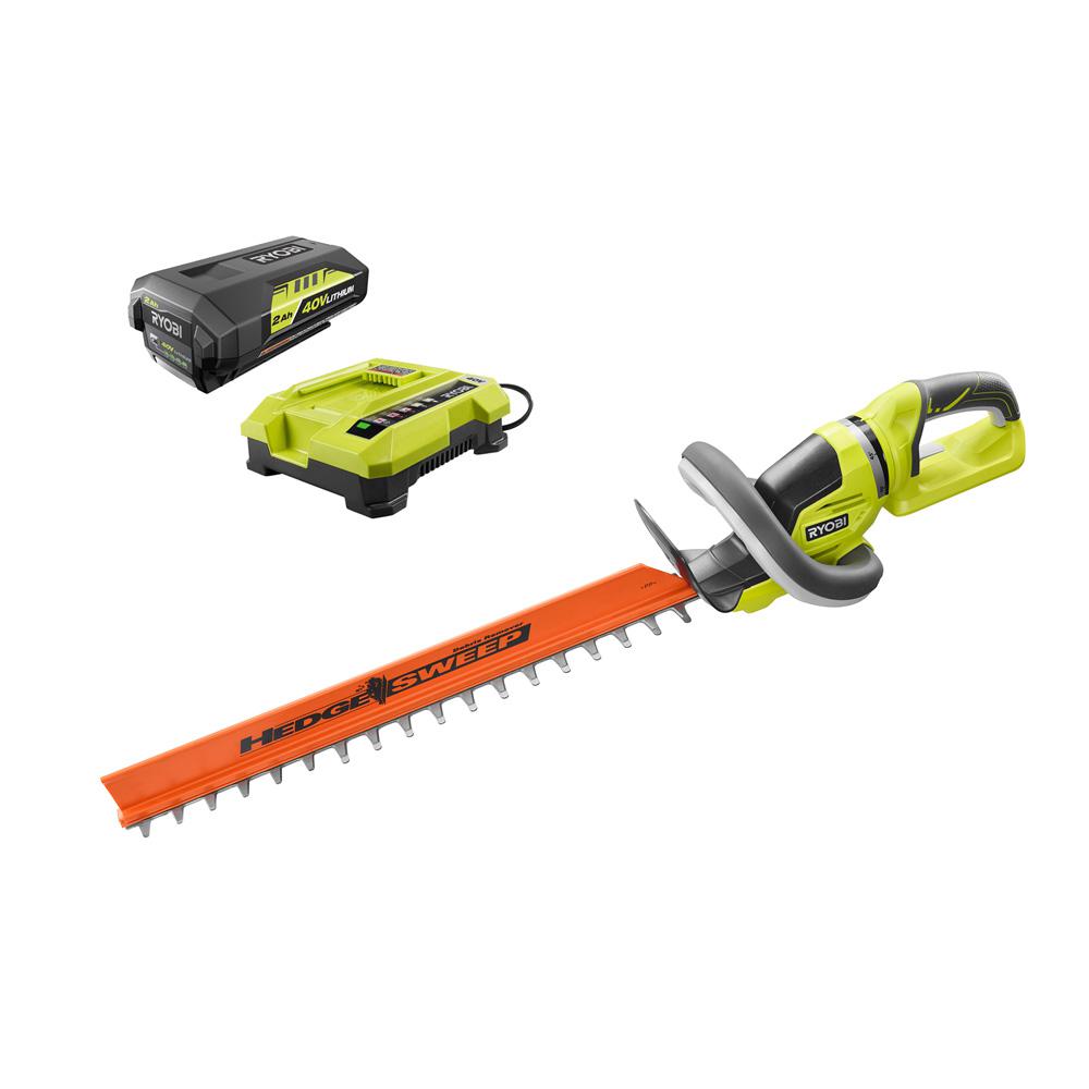 Ryobi 24 In 40 Volt Lithium Ion Cordless Hedge Trimmer With 2 Ah