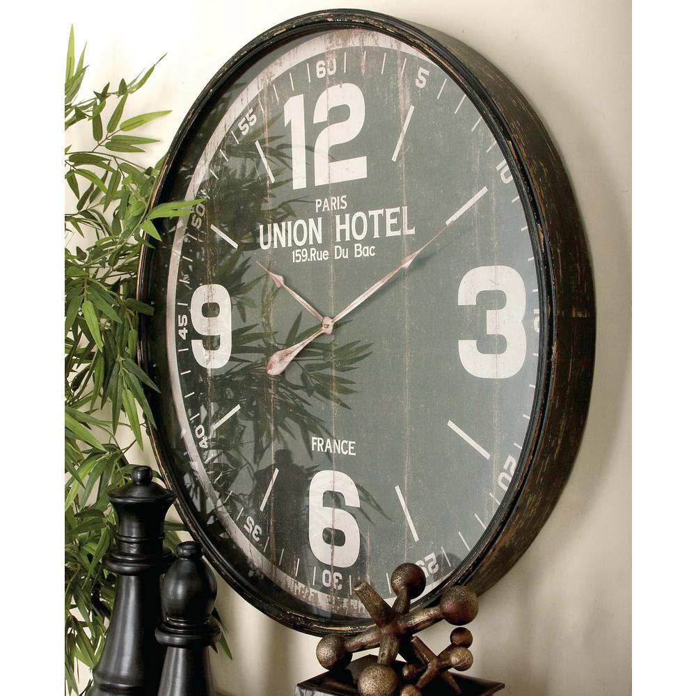35 in. Old World Inspired Vintage Round Wall Clock