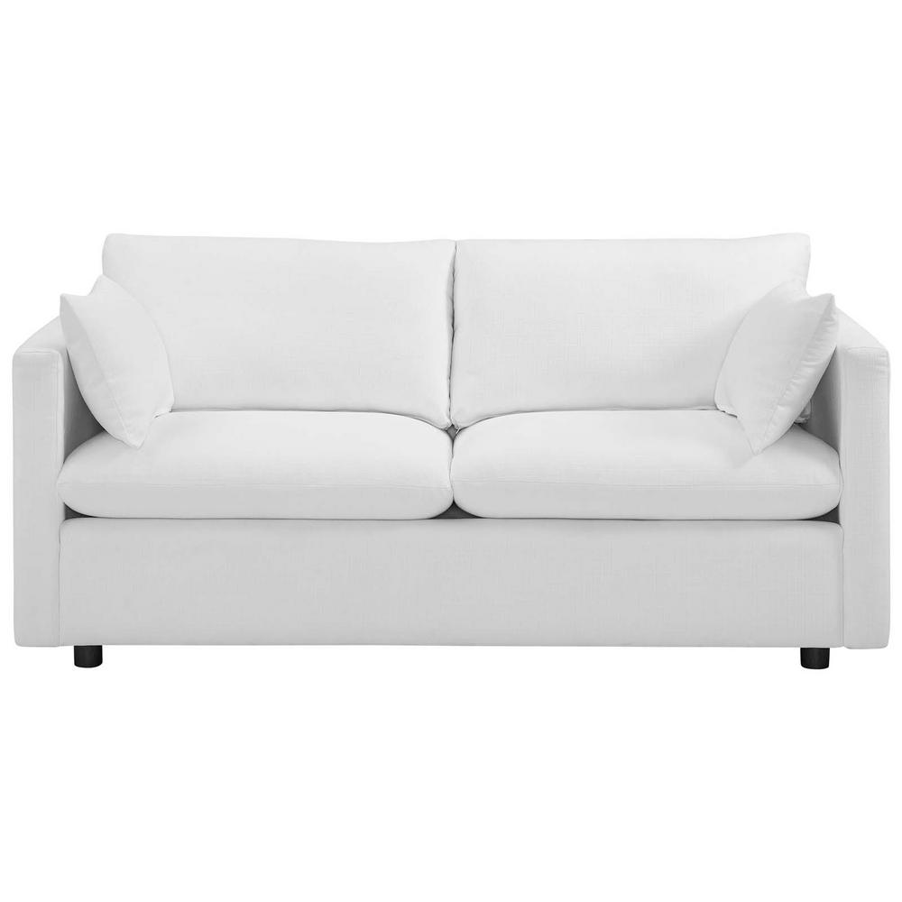 Modway Activate Upholstered Fabric Sofa In White Eei 3044 Whi Modway Activate Upholstered Fabric Sofa