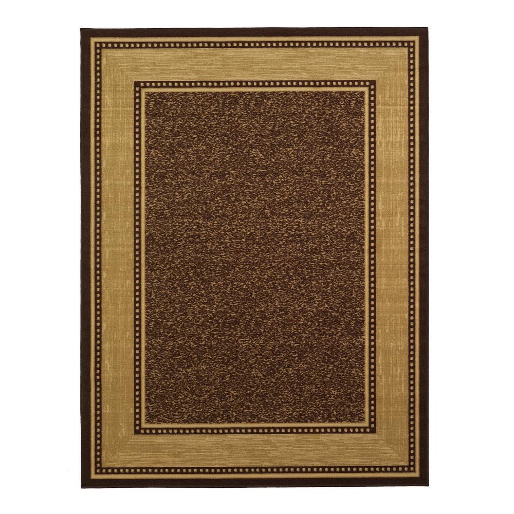 Ottomanson Contemporary Bordered Design Brown 8 Ft X 10 Non Ottomanson Contemporary Bordered Design