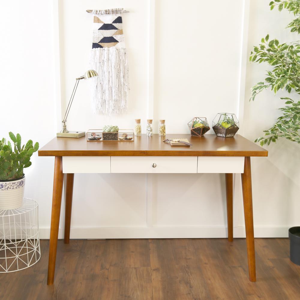 Walker Edison Furniture Company Mid Century Acorn And White