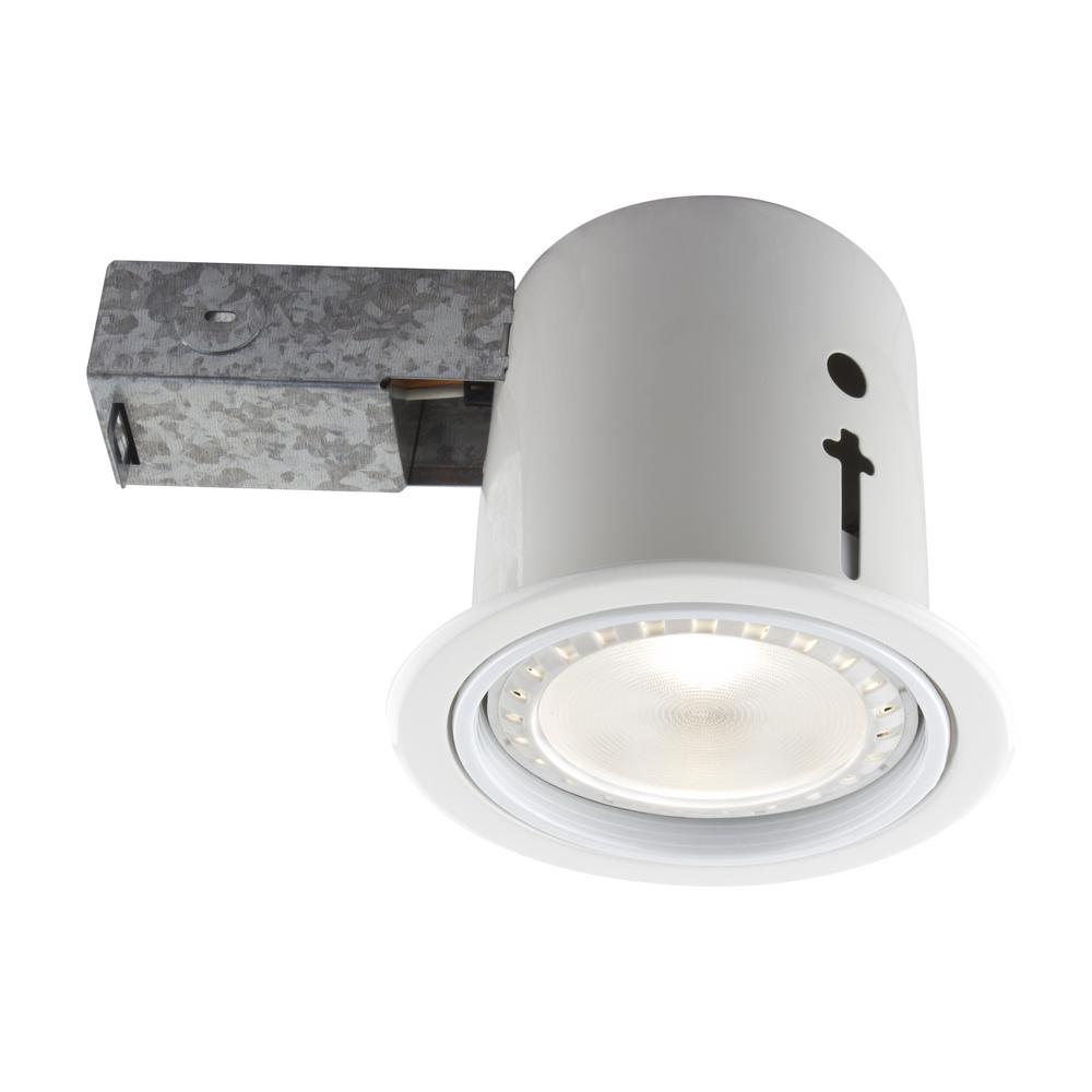 Bazz 4 5 In Interior Exterior White Baffle Recessed Lighting