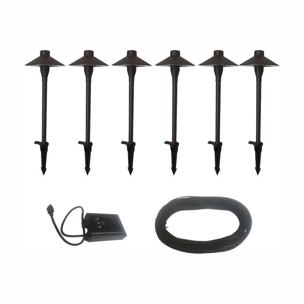 Hampton Bay Low-Voltage Bronze Outdoor Integrated LED Landscape Path