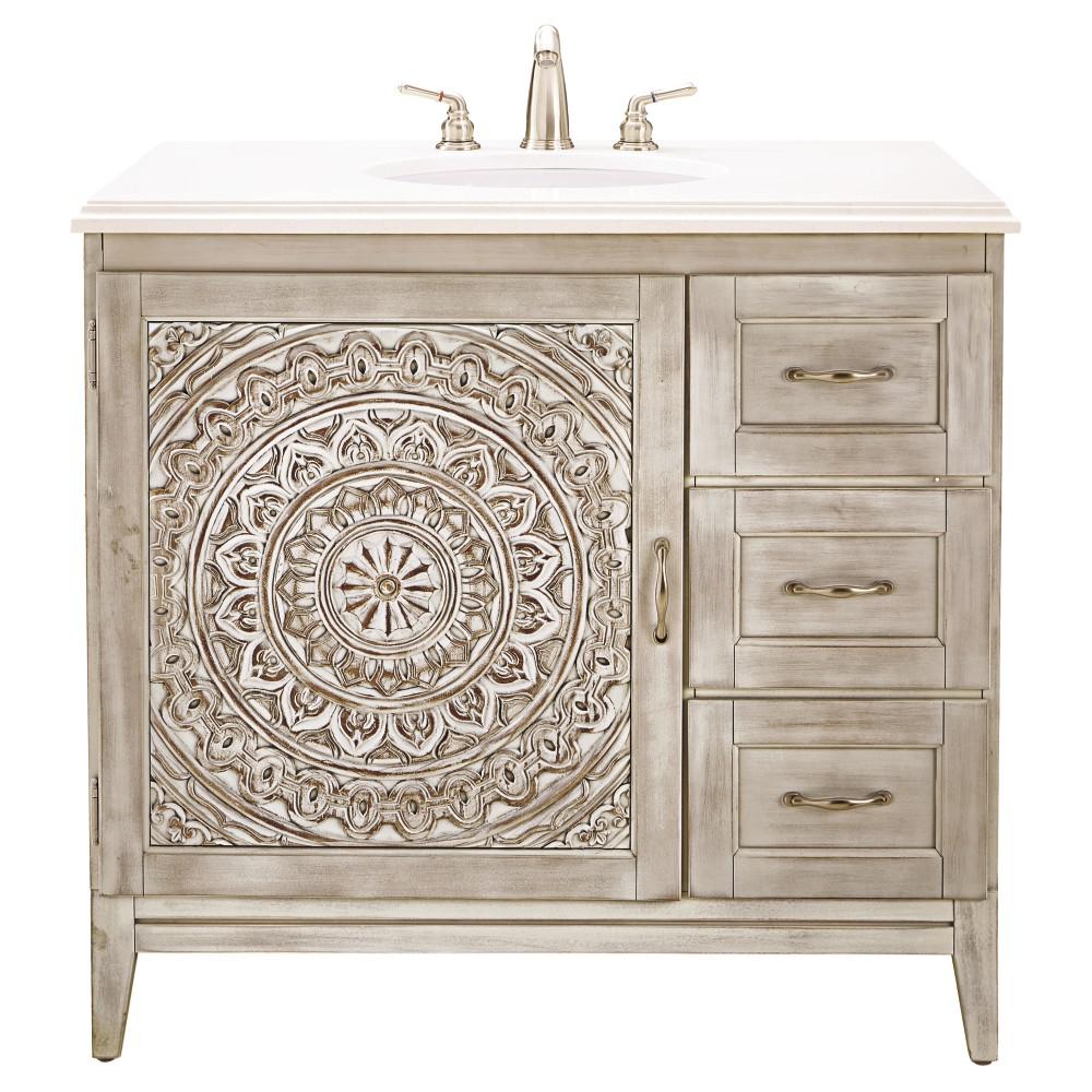 Home Decorators Collection Chennai 37 In W Single Vanity White Home Decorators Collection Chennai 37 In W Single Vanity White Wash With Engineered Stone