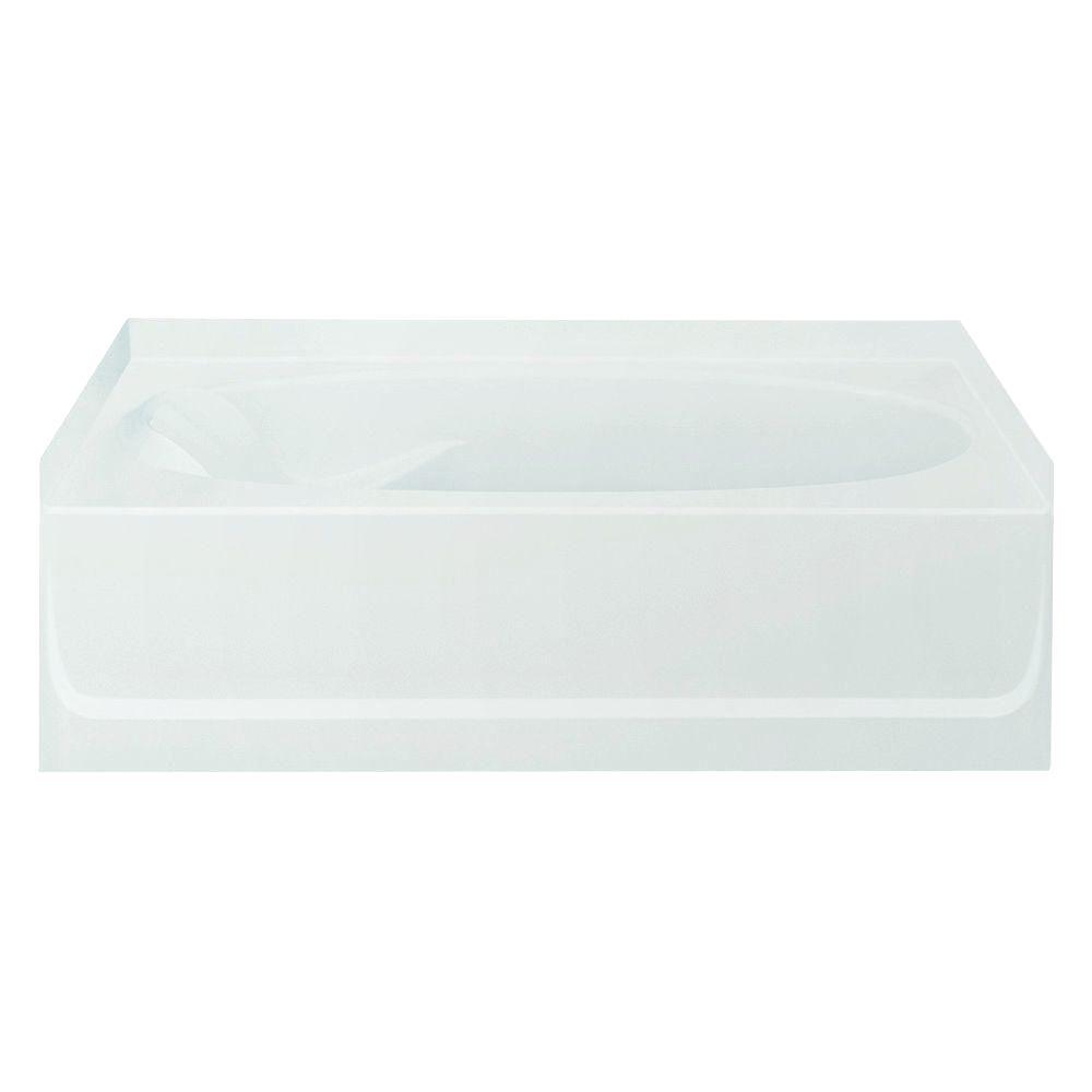 Sterling Accord 5 Ft Left Drain Rectangular Alcove Soaking Tub In White 71151110 0 The Home Depot
