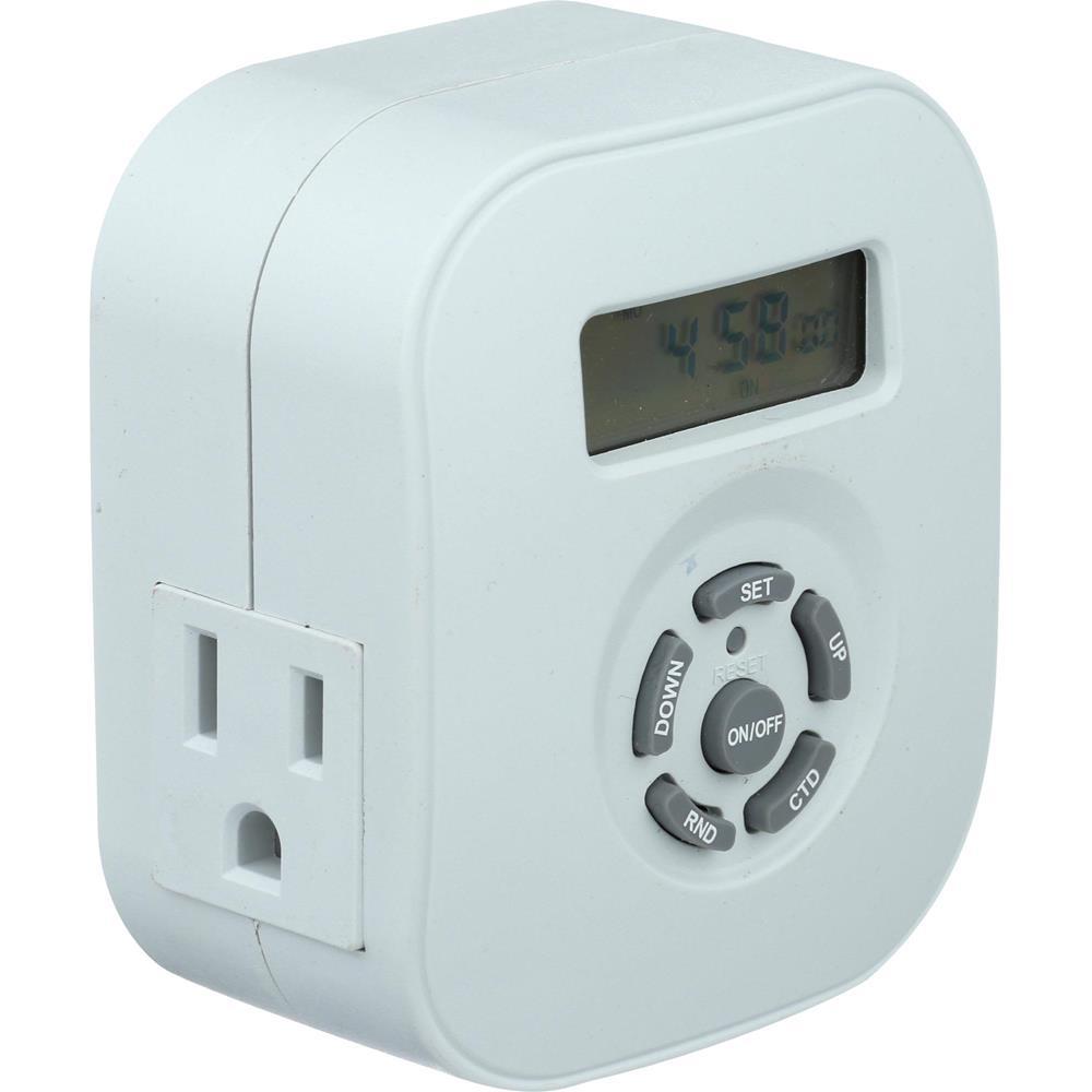 Westek Weekly Digital Round Timer, Dual Grounded Outlet, White ...