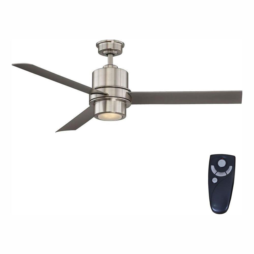 Hampton Bay Glendale 52 Led Indoor Brushed Nickel Ceiling Fan W