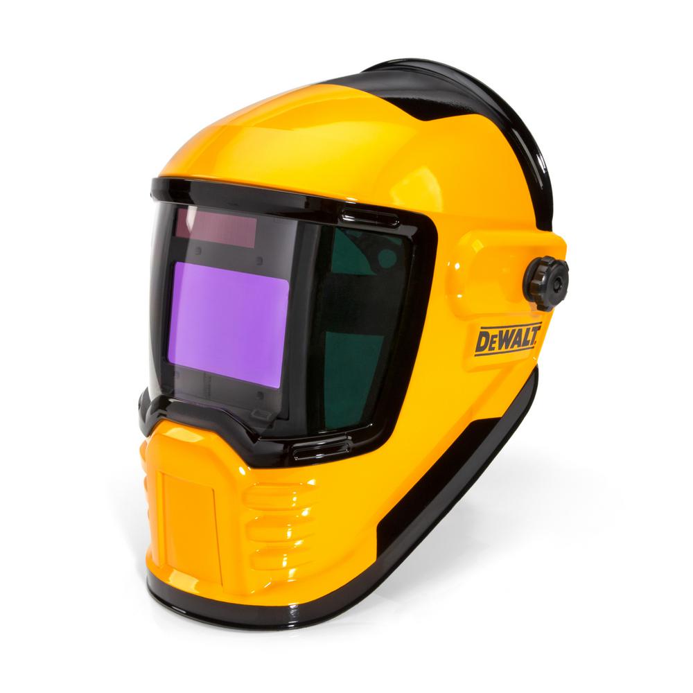 Dewalt 3 9 In X 2 4 In W View Auto Darkening Welding Helmet With Variable Number 4 13 Shade Lens Dxmf21011 The Home Depot