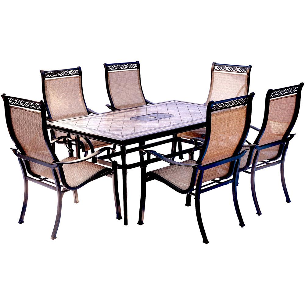 Hanover Monaco 7-Piece Aluminum Outdoor Dining Set with ...