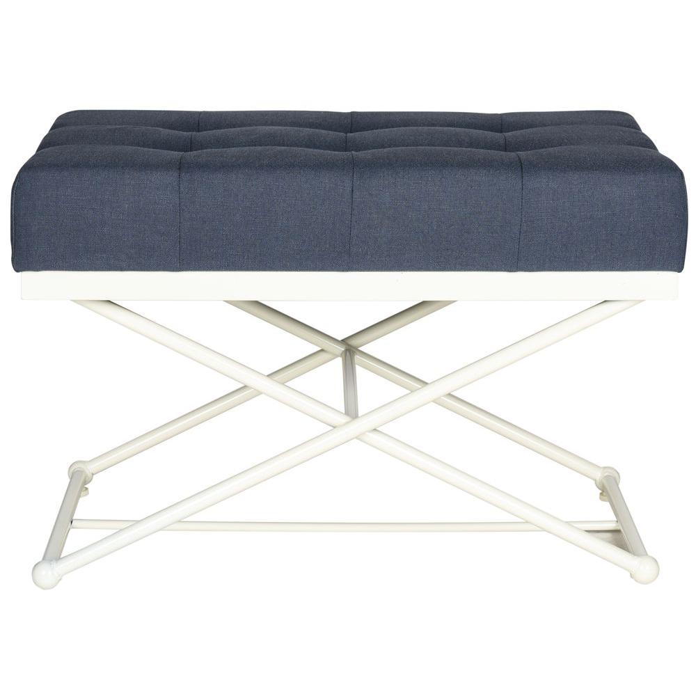 SAFAVIEH Cara Navy Bench-FOX6227B - The Home Depot