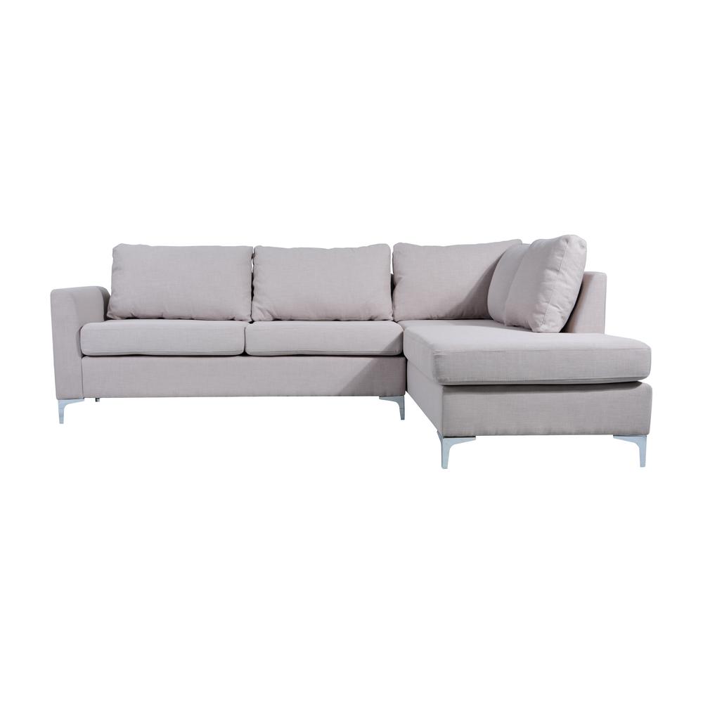 Unbranded Beige Reversible Linen Sectional73016BE The Home Depot