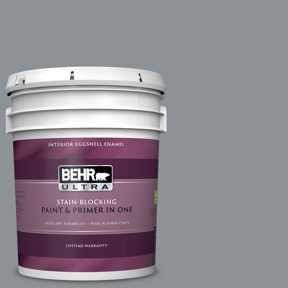 BEHR ULTRA 5 gal. 770F4 Gray Area Eggshell Enamel Interior Paint and