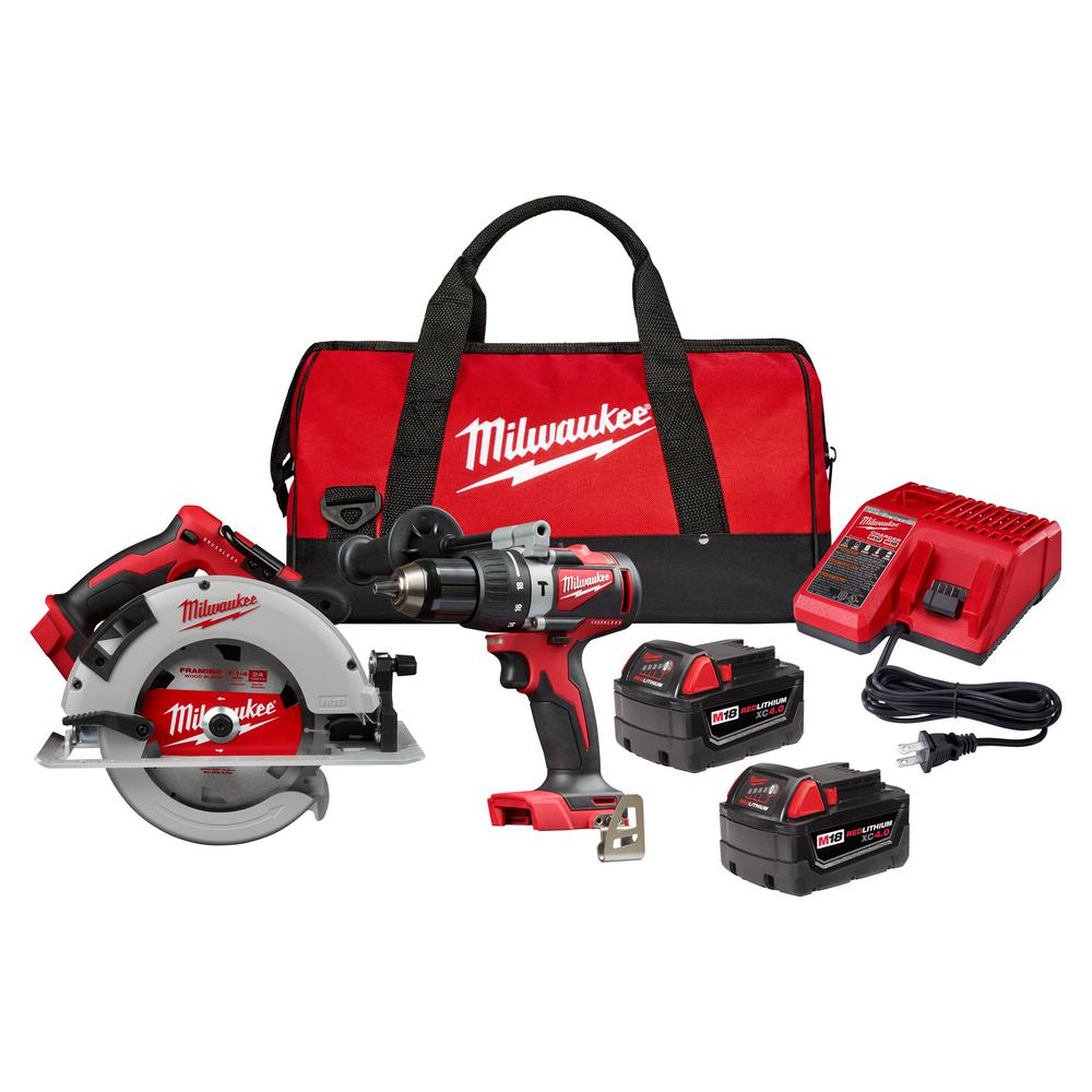 Milwaukee M Volt Lithium Ion Brushless Cordless Hammer Drill And Circular Saw Combo Kit