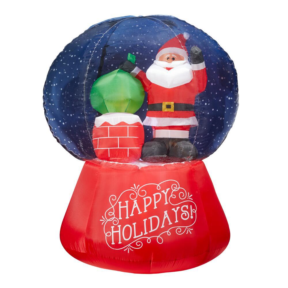 UPC 191245146902 product image for Airblown 5.5 ft. Projection Inflatable Snow flurry-Snow Globe Santa On The Rooft | upcitemdb.com