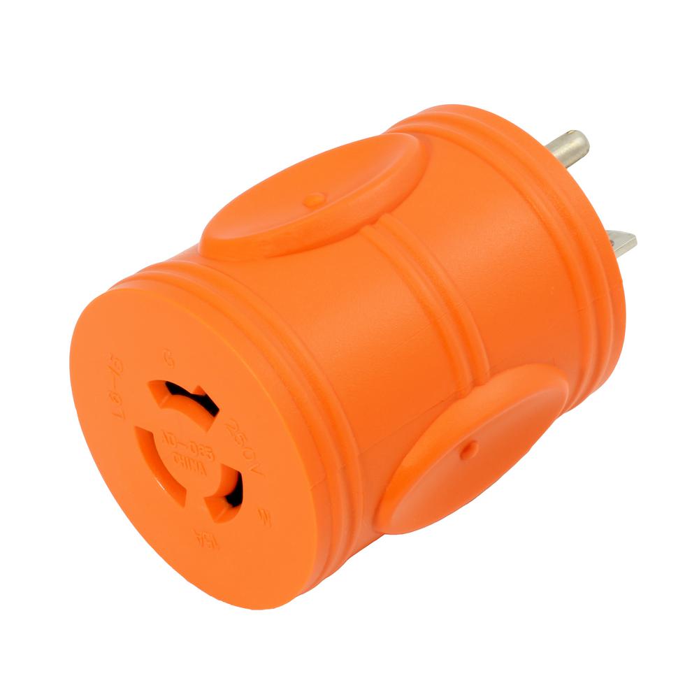 AC WORKS Locking Plug Adapter 615P 15 Amp 250Volt Male Plug to