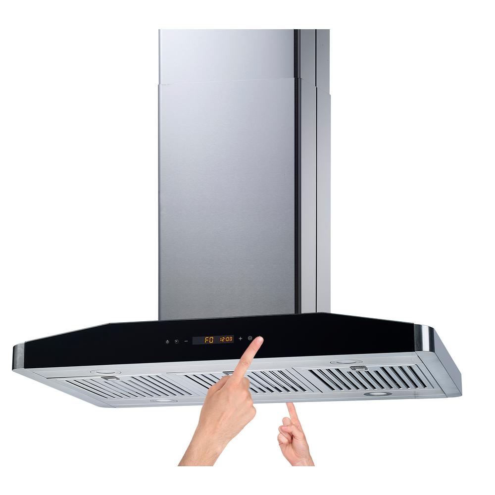 Winflo 36 in. Convertible Island Mount Range Hood in ...