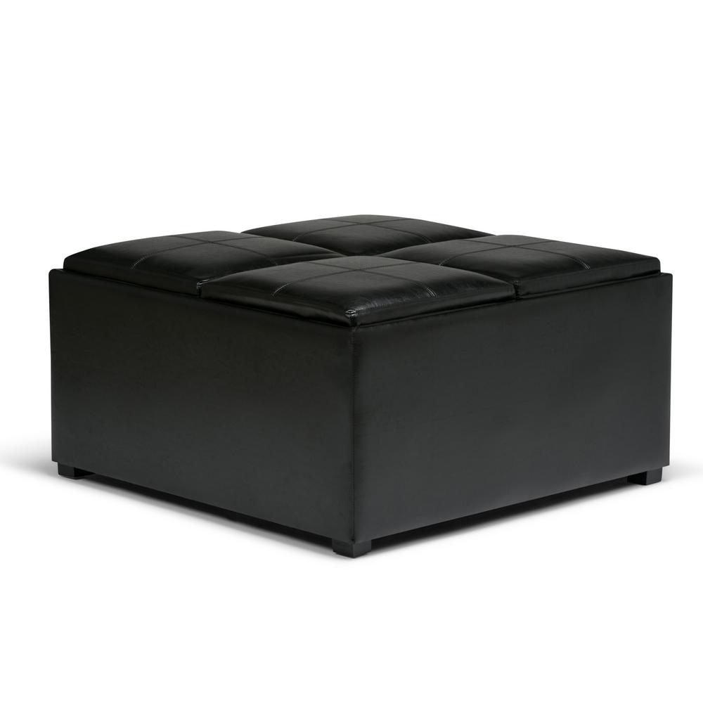 black storage ottoman cube