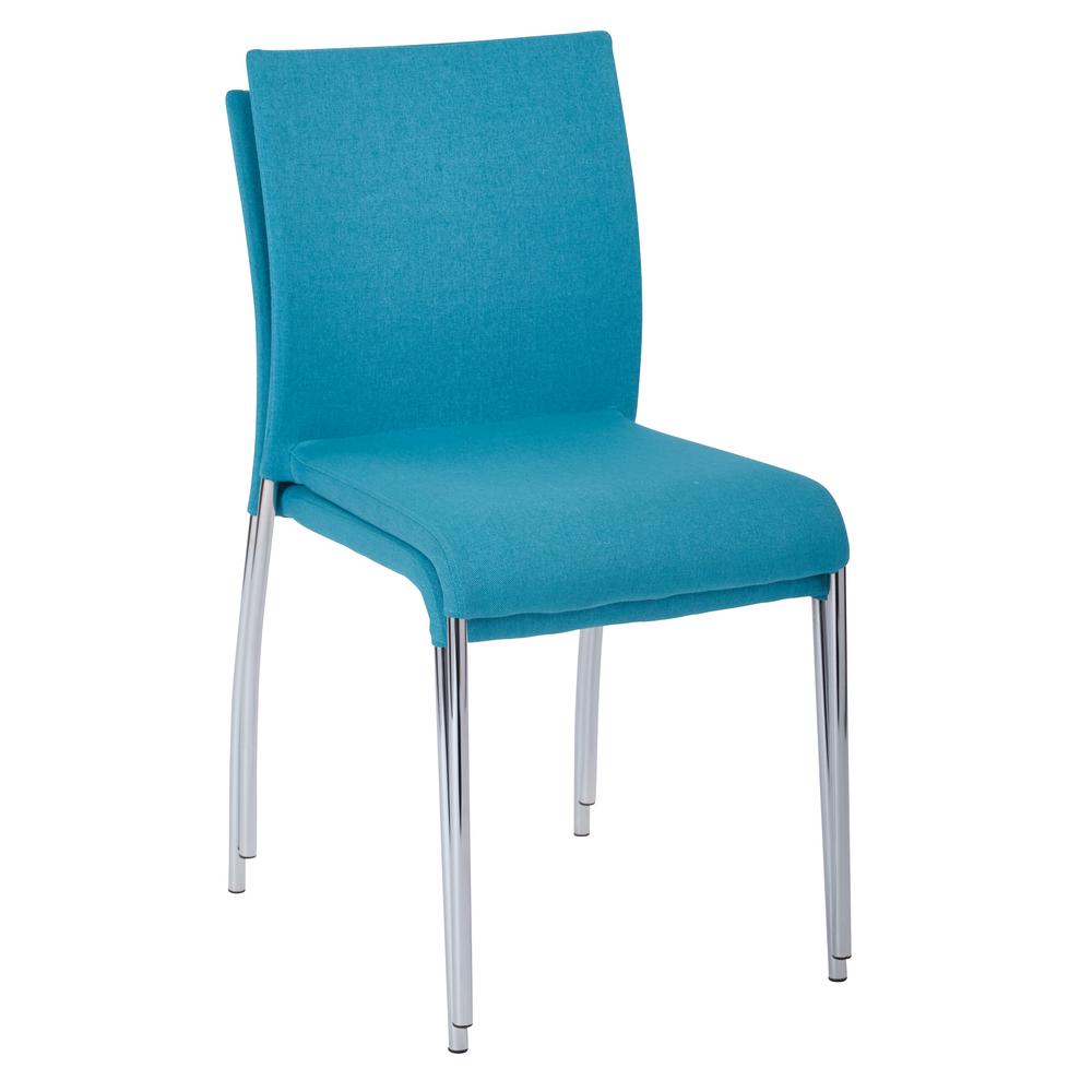 AVE SIX Conway Aqua Fabric Stacking Chairs (Set of 2)-CWYAS2-CK007 ...