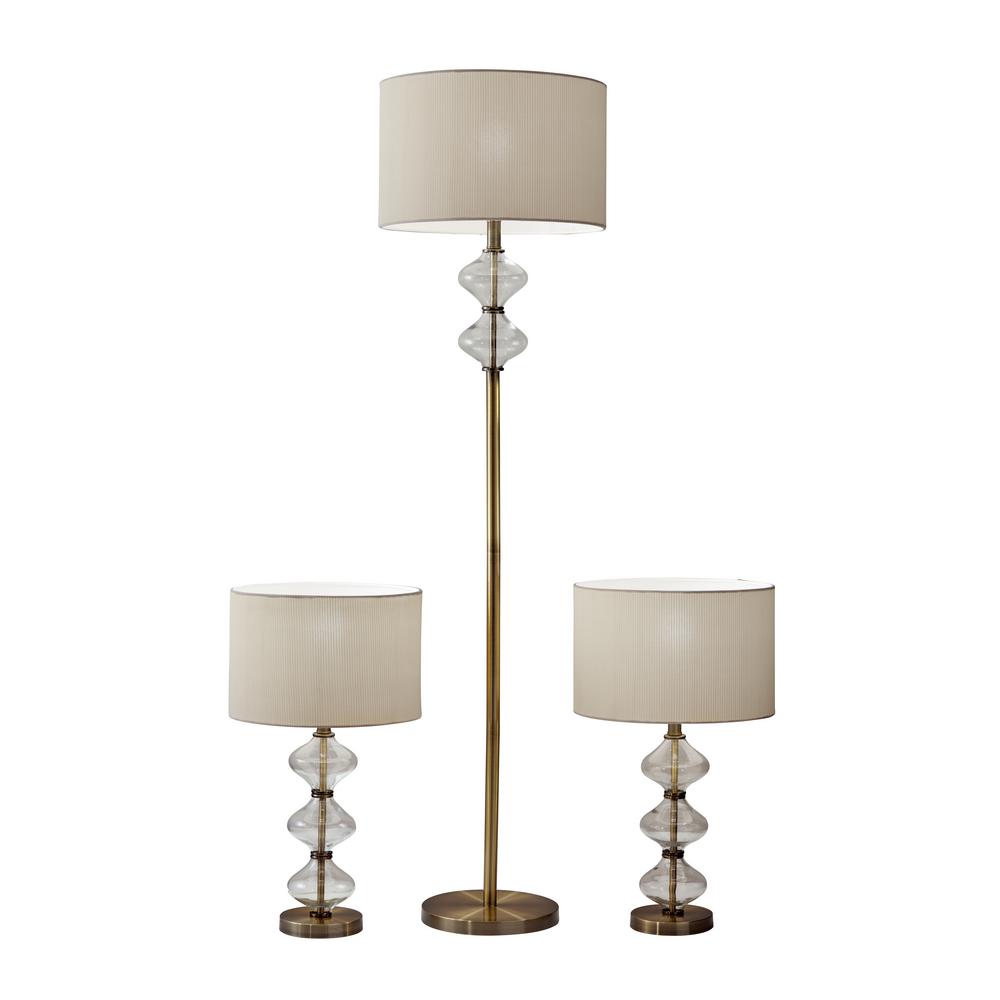 Adesso Eugene 60 5 In Brass Floor Lamp Bonus Pack