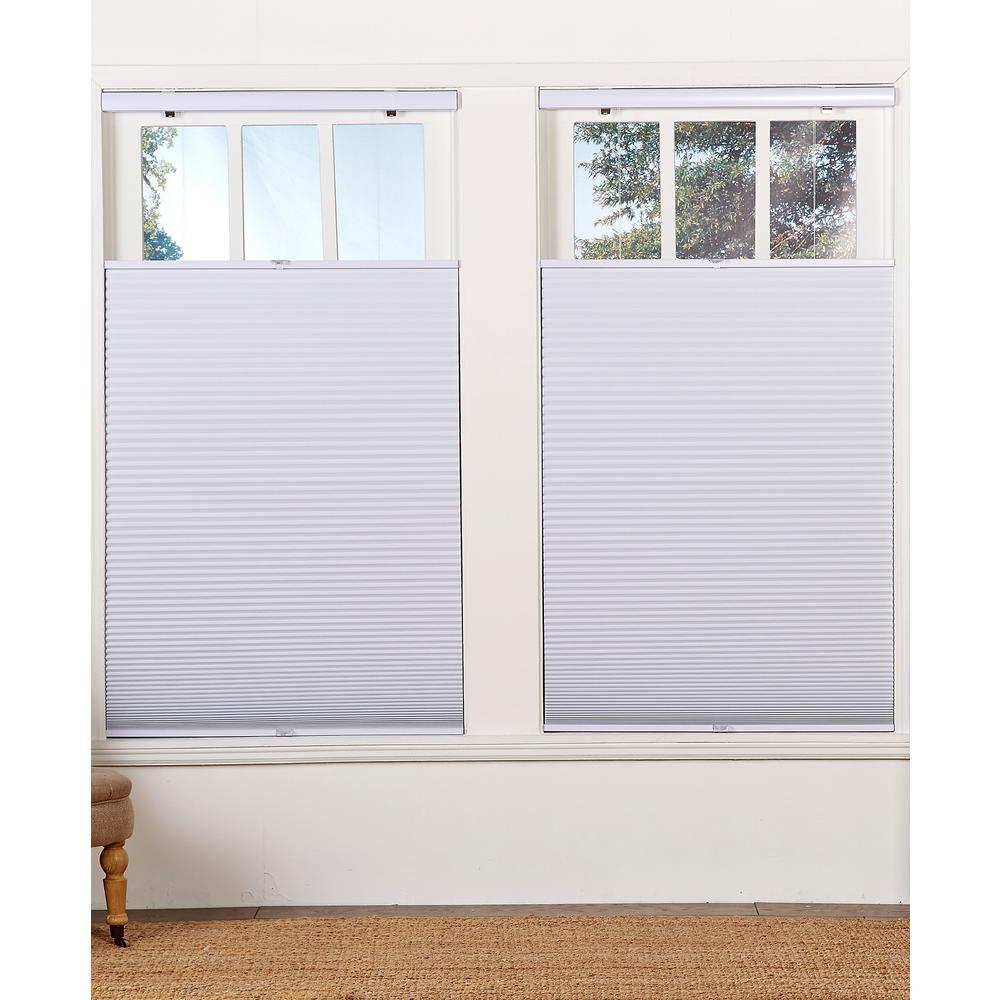 Perfect Lift Window Treatment Cut To Width White 1 5in Cordless Blackout Top Down Bottom Up Cellular Shade 46 5in W X 72in L Qfwt464720 The Home Depot