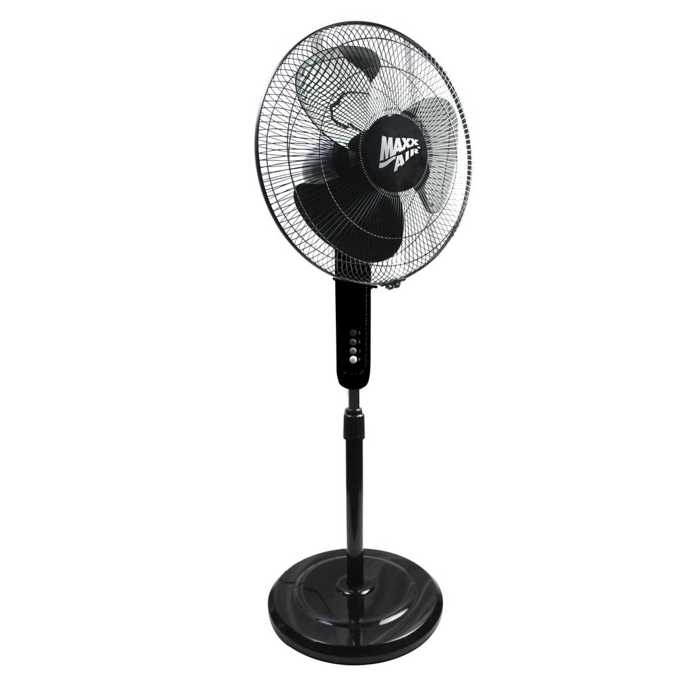 MaxxAir AdjustableHeight 16 in. Oscillating Pedestal Fan with Safety