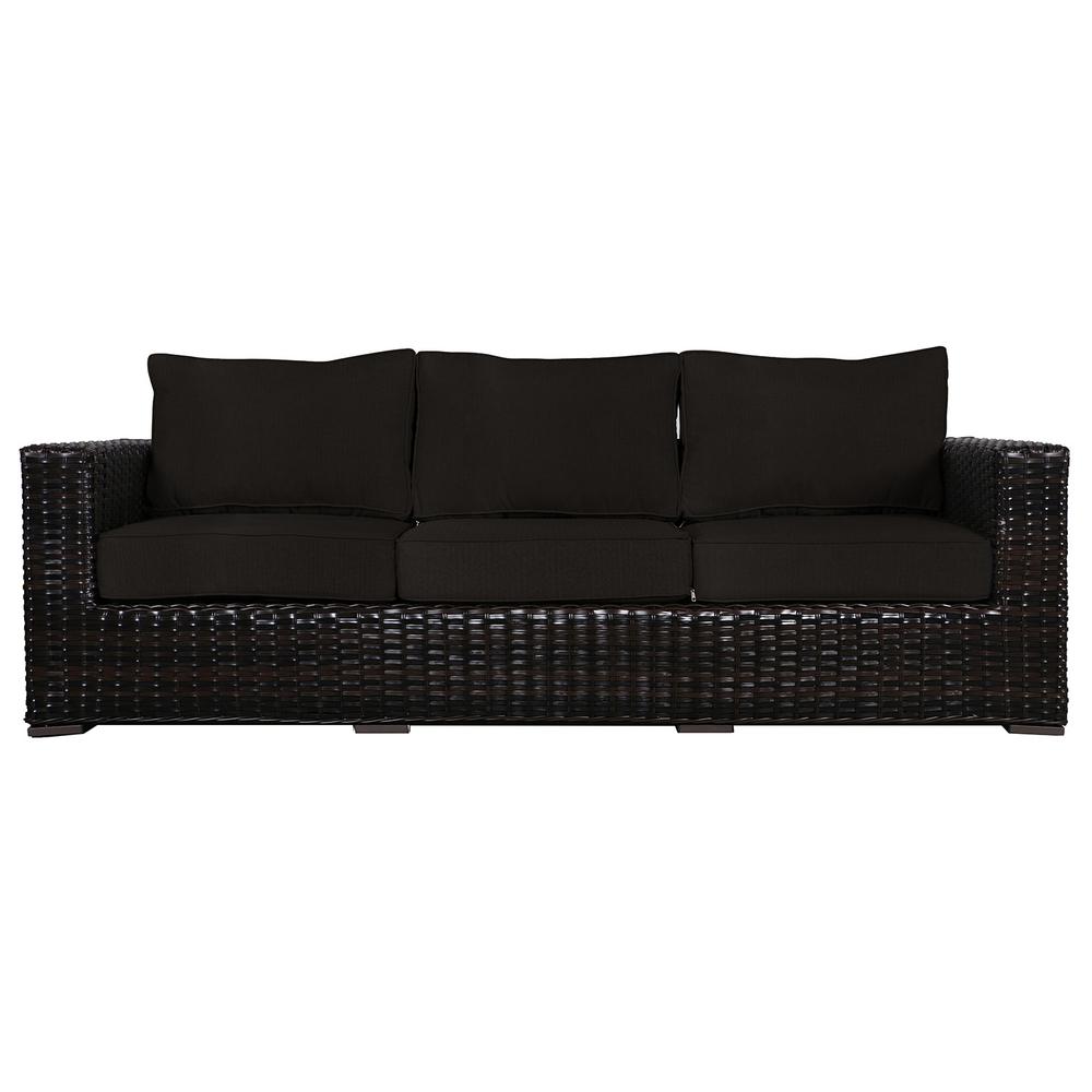 Envelor Santa Monica Patio Wicker Outdoor Sofa With Sunbrella Patio Wicker Outdoor Sofa