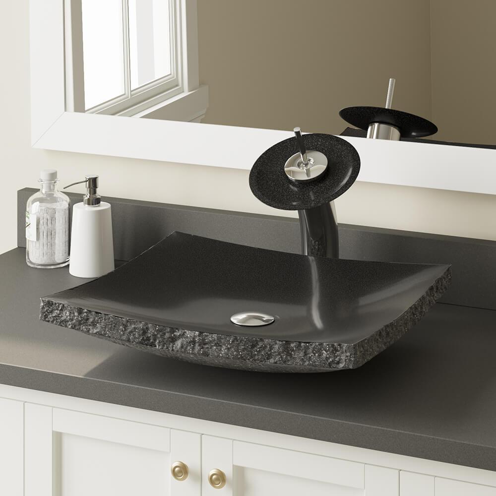 Mr Direct Stone Vessel Sink In Shanxi Black Granite 855 The Home