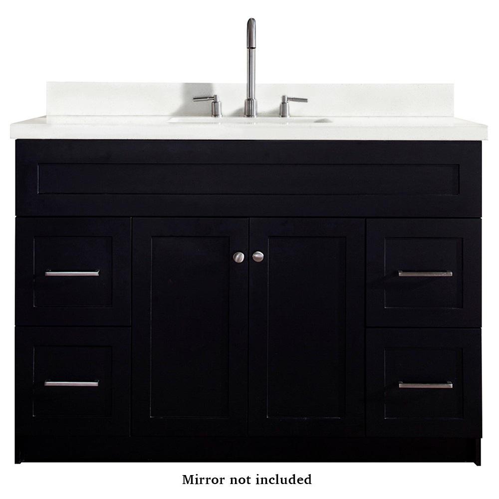 Quartz 48 Inch Vanities Bathroom Bath The Home Depot - Black Vanity With White Quartz Top Quartz 48 Inch Vanities Bathroom Bath The Home Depot - Black Vanity With White Quartz Top