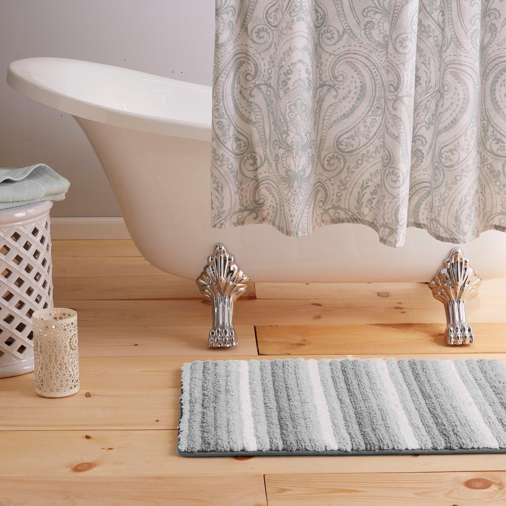 Home Dynamix Shabby Chic Duet Gray 24 In X 35 In Bath Mat 3 Dt03