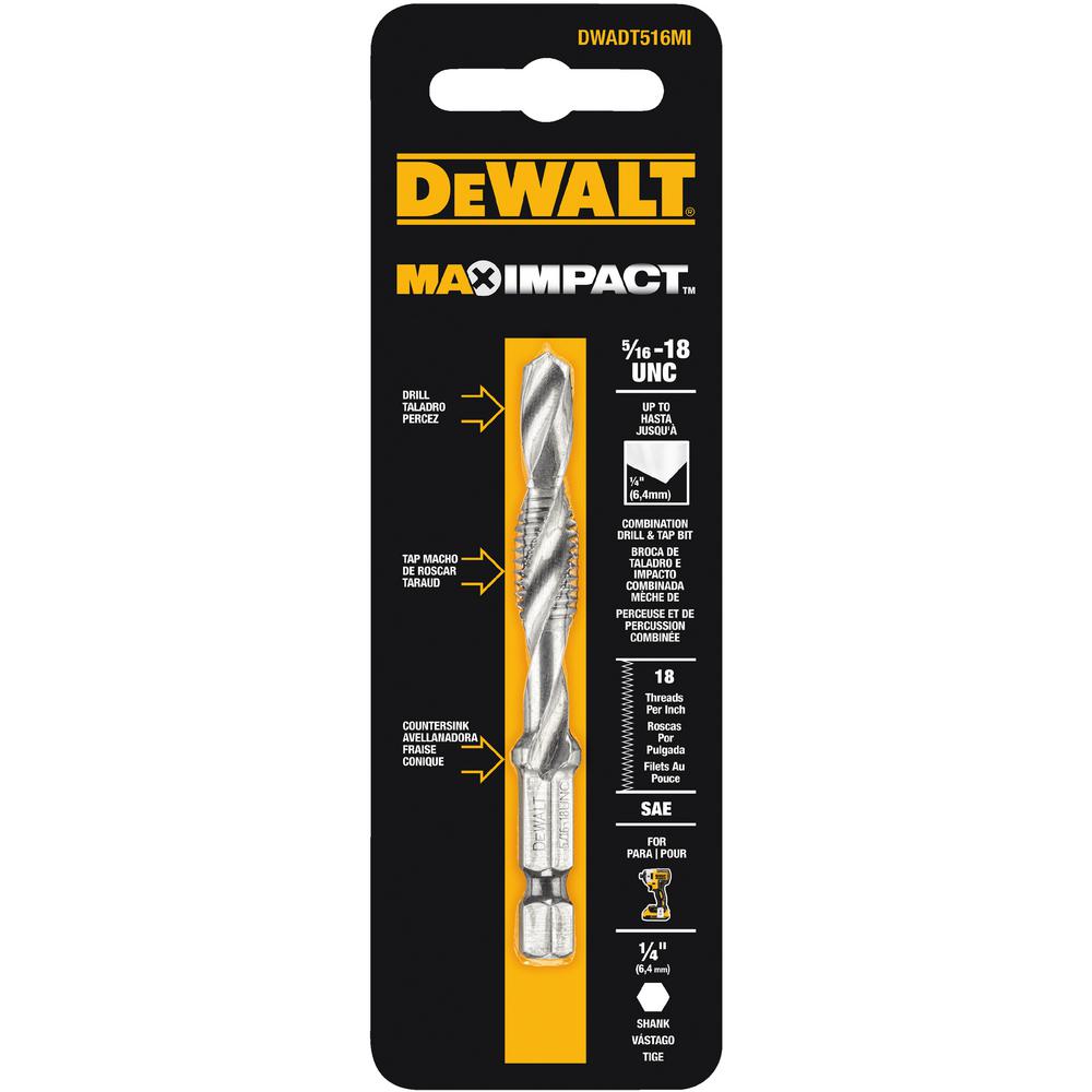 Dewalt Max Impact 516 In 18 In Steel Drill Tap Bit