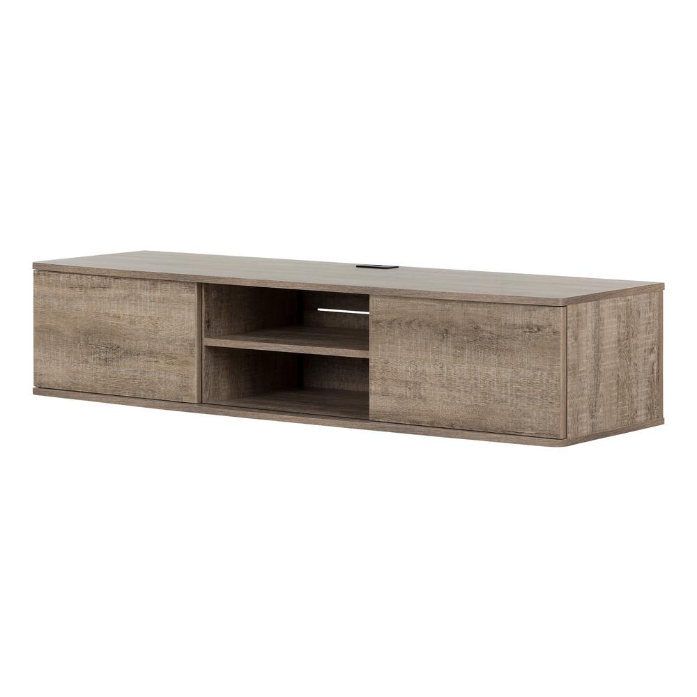 South S Agora Weathered Oak 56 In Wide Wall Mounted Media South S Agora Weathered Oak 56 In Wide Wall Mounted Media Console