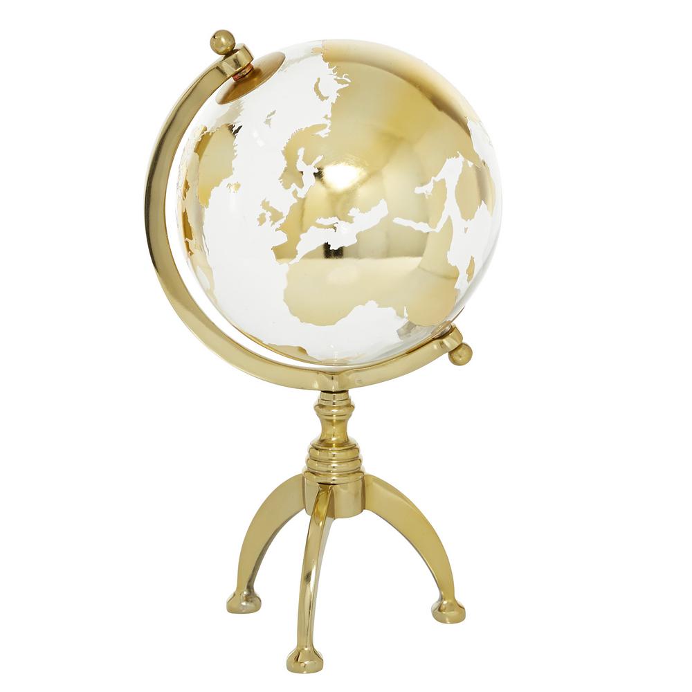 DecMode 8" Gold Globe with Tripod Base