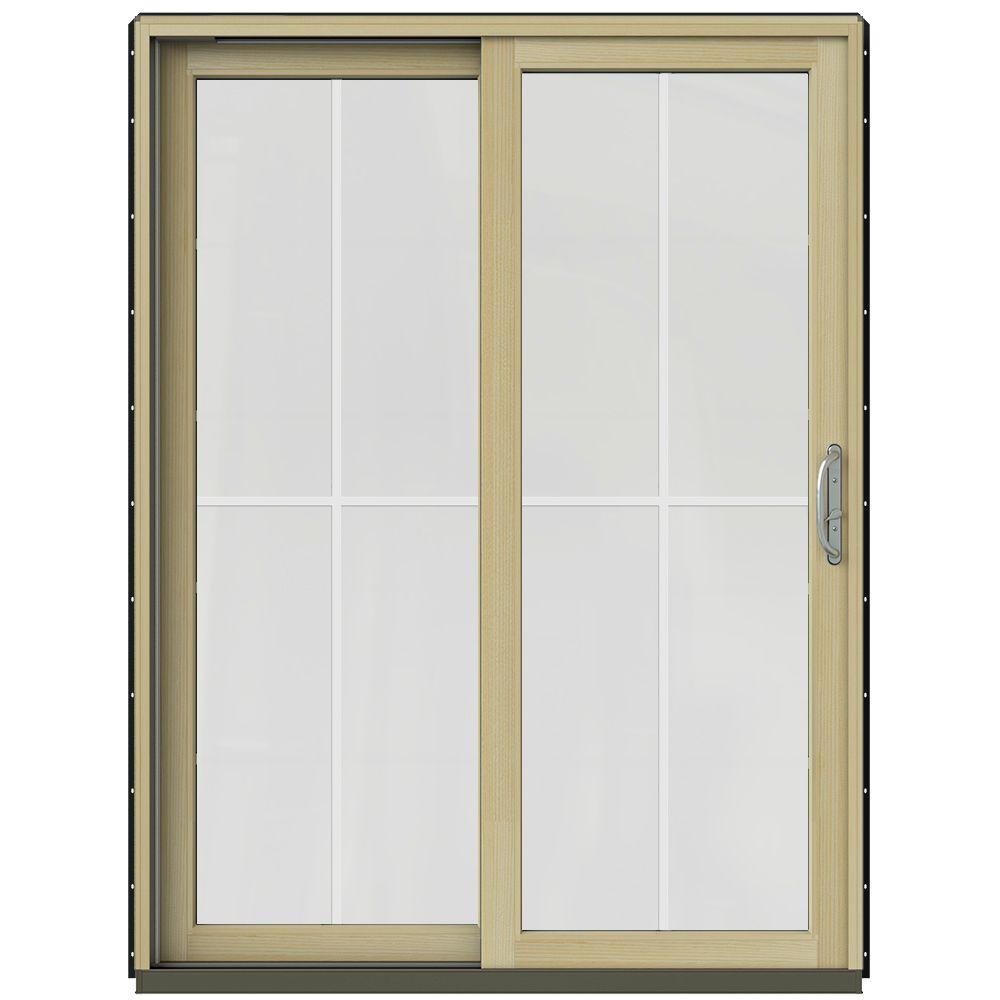 JELDWEN 59.25 in. x 79.5 in. W2500 Chestnut Bronze Prehung LeftHand