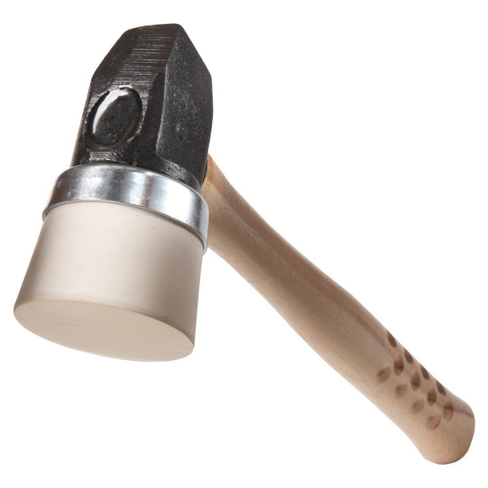 Powernail 06-NUM5W White Rubber Flooring Mallet – 2.7 LBS, #5, Hardwood Handle, Made In USA