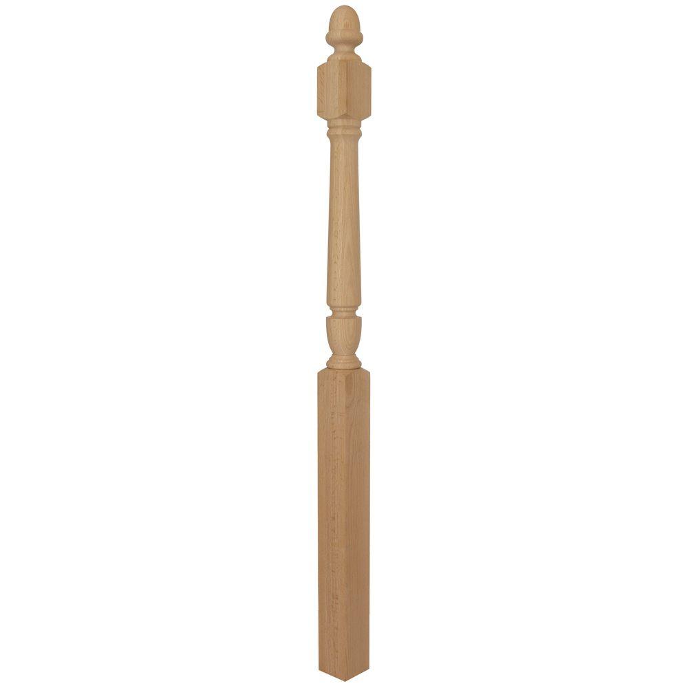 Stair Parts 4040 48 in. x 3 in. Unfinished Poplar Ball Top Newel Post