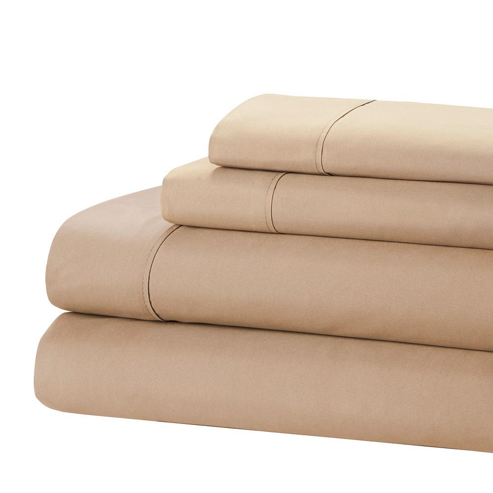 Queen Home Dynamix Jill Morgan Fashion 4 Piece Solid Sheet Set Light Blue JMFS-301