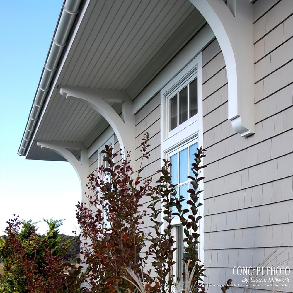 Ekena Millwork 3 In X 14 In X 14 In Thorton Bracket With Traditional Ends Standard Architectural Grade Pvc Bracket Bktp03x14x14thr01 The Home Depot