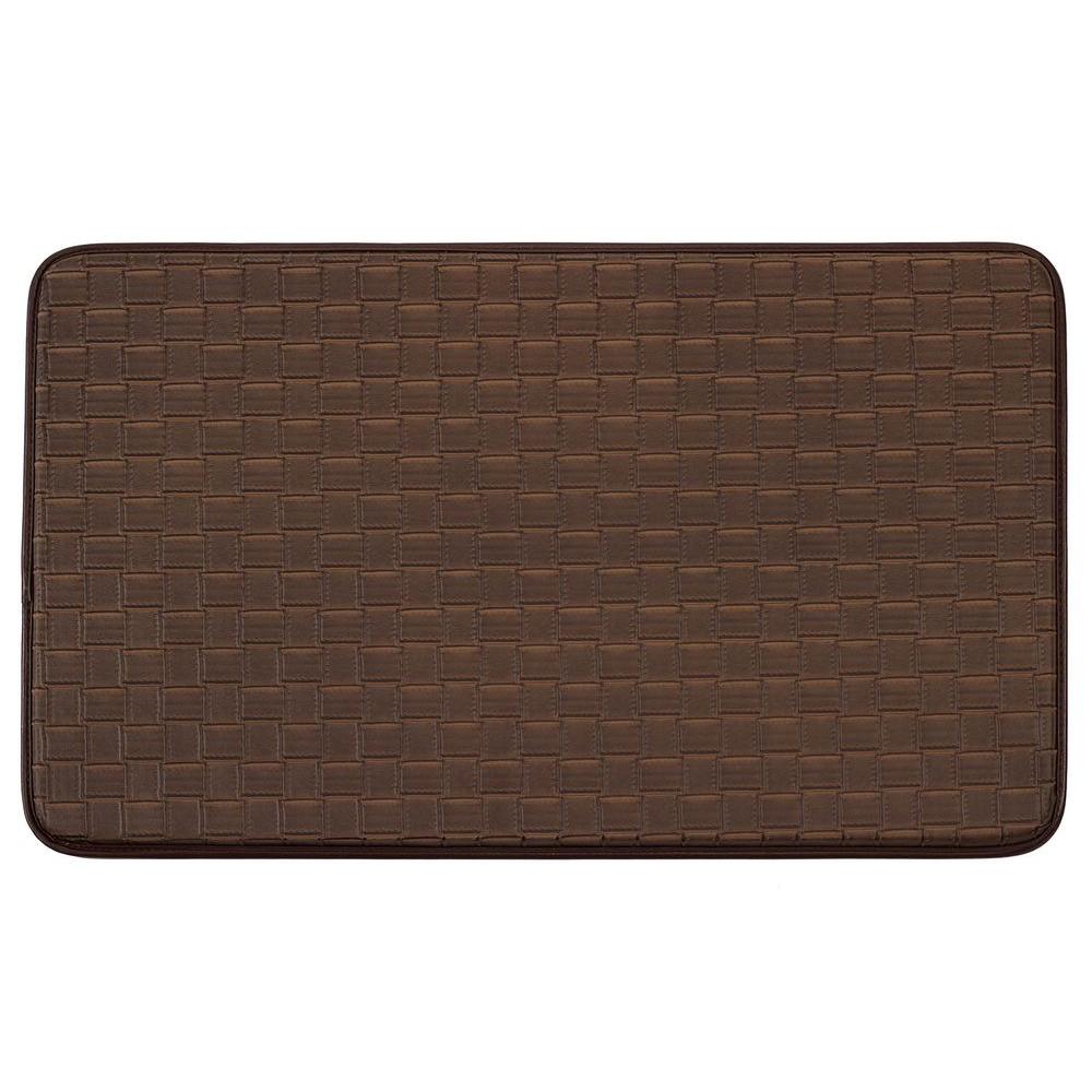 Chef Gear Kitchen Mats The Home Depot Basket Weave Faux Leather Mocha 18 In X 30 Comfort Kitchen Mat