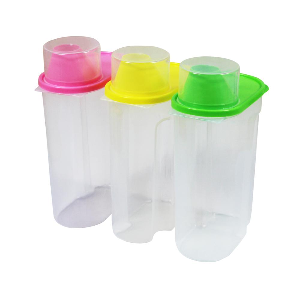Large Bpa Free Plastic Food Saver Kitchen Cereal Storage Large Bpa Free Plastic Food Saver Kitchen Cereal Storage Containers With Graduated Cap Set Of 3