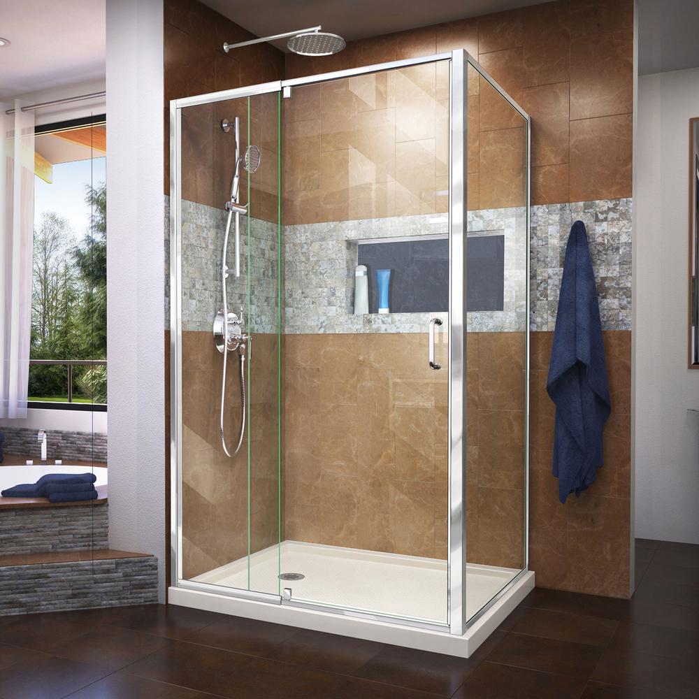 Dreamline Flex 36 In D X 48 In W X 74 75 In Framed Pivot Shower