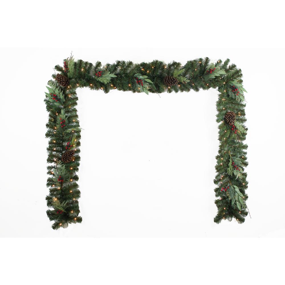 12 ft. Woodmoore Battery Operated Pre-Lit LED Artificial Christmas Garland