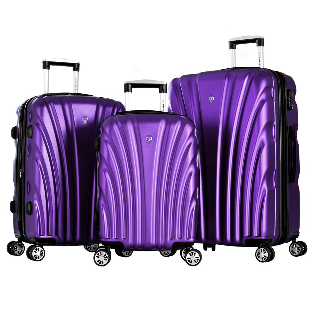 purple luggage