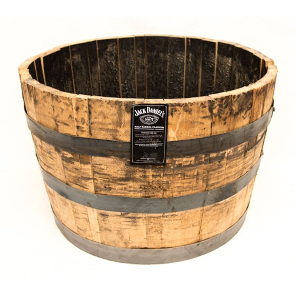 25 in. Dia Oak Whiskey Barrel Planter-B100 - The Home Depot