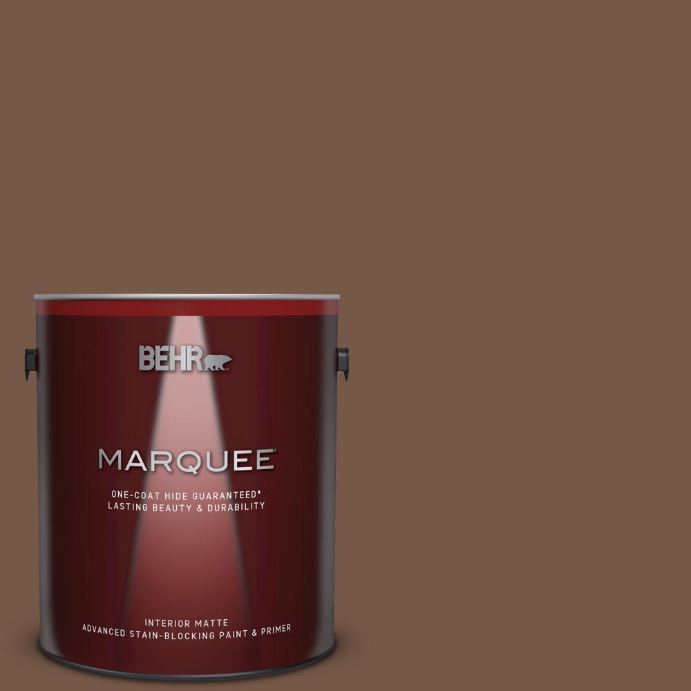 Behr Marquee 1 Gal N250 7 Mission Brown One Coat Hide Matte N250 7 Mission Brown One Coat Hide Matte
