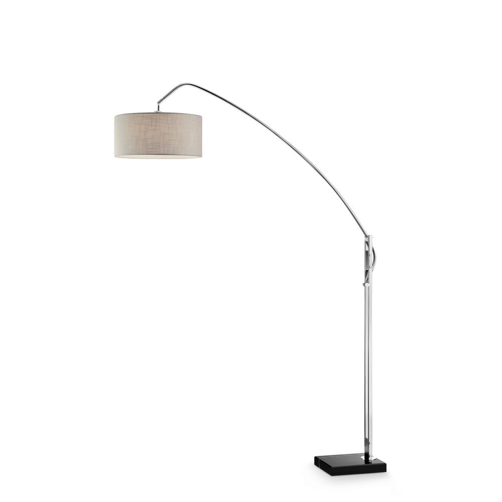 81/" Floor Arch Lamp with Marble Base /& Linen Shade In Brushed Nickel Finish