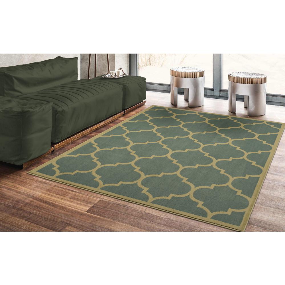 Ottomanson Paterson Collection Contemporary Moroccan Trellis Design Sage Green 5 ft. x 7 ft