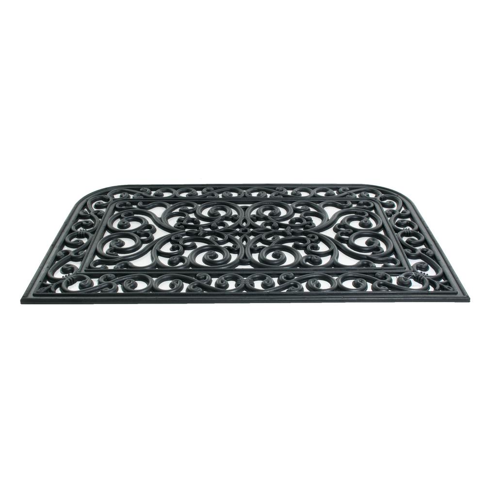 Imports Decor Wrought Iron Monarch 30 In X 18 In Vulcanized Rubber Door Mat