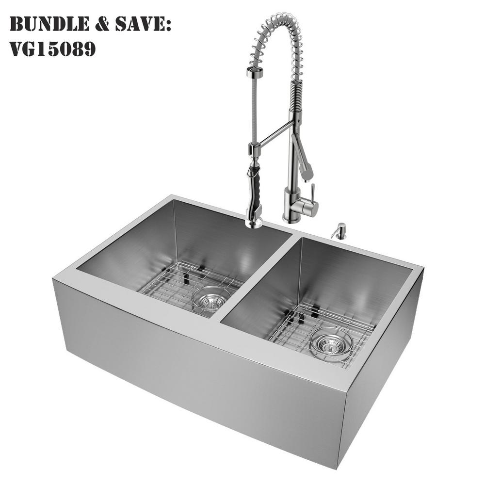Vigo Zurich Single Handle Pull Down Sprayer Kitchen Faucet In Stainless Steel