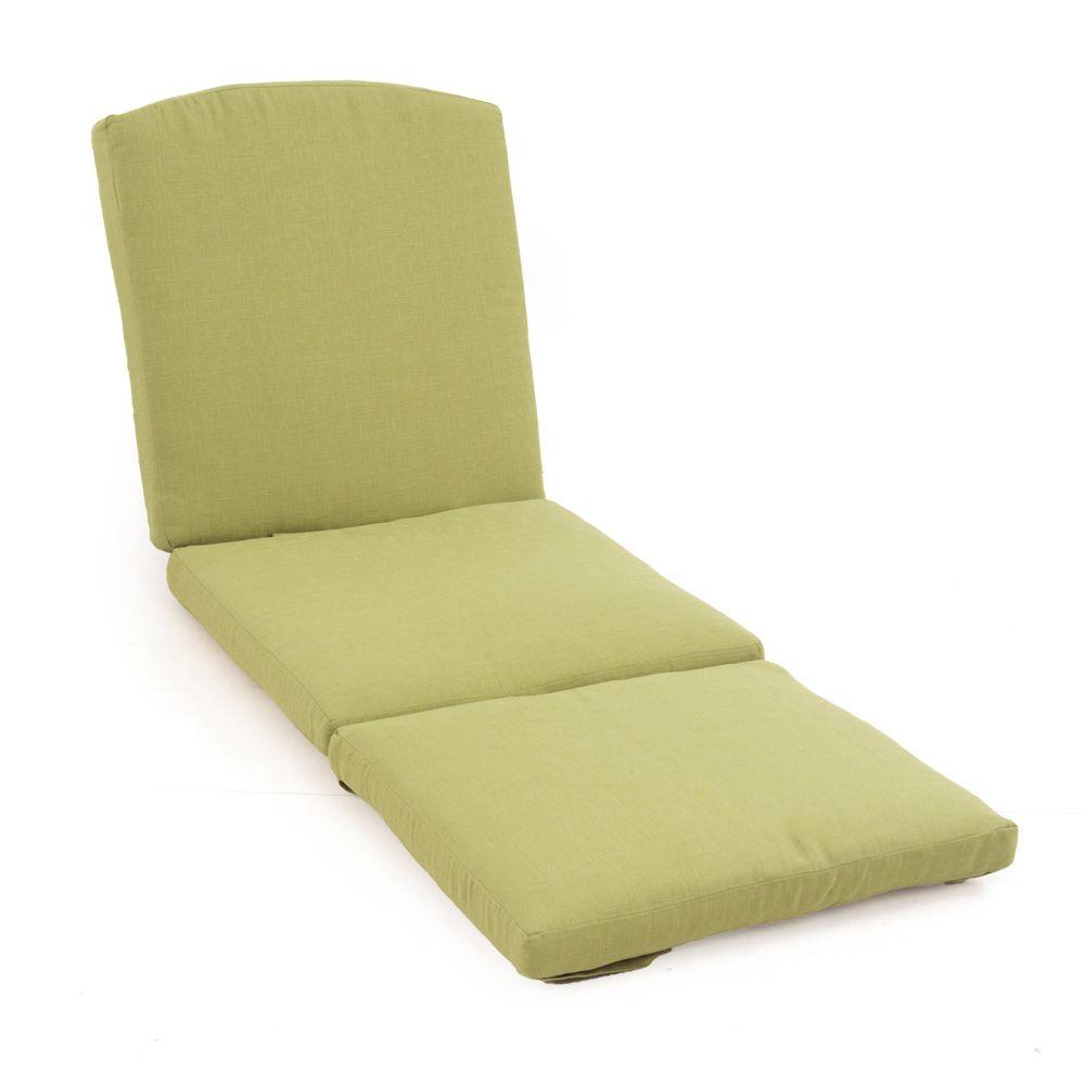 Green Chaise Lounge Cushions Outdoor The Home Depot Charlottetown Green Bean Replacement Outdoor Chaise Cushion